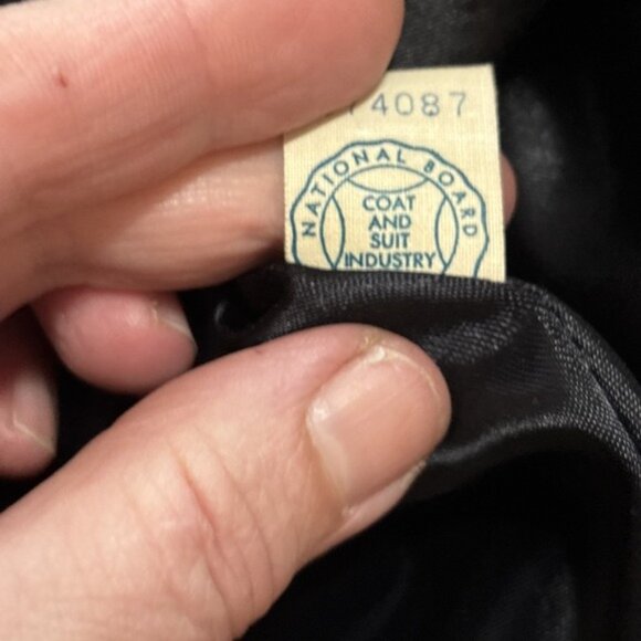 VTG Black Velvet Duster Coat Rhinestone Buttons Long 60's Luxury Romantic Sz S - Picture 12 of 14